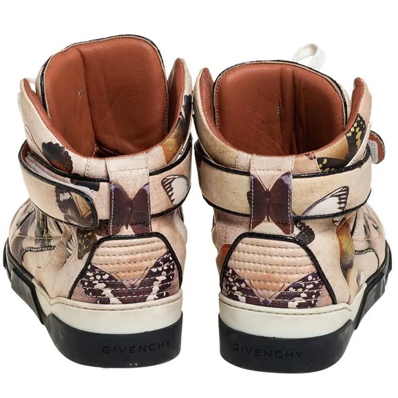 Givenchy Multicolor Butterfly Print Leather Tyson High Top Sneakers Size 36.0 - Picture 3 of 3